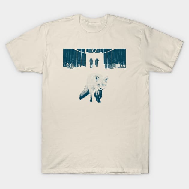 A Fox on the Brooklin Bridge T-Shirt by Thelmo